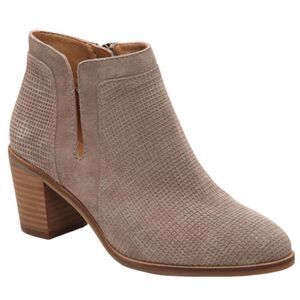 Lucky Brand- Women's Ponic Oil Suede Ankle Booties in Cinder Zip Size,  Size 10